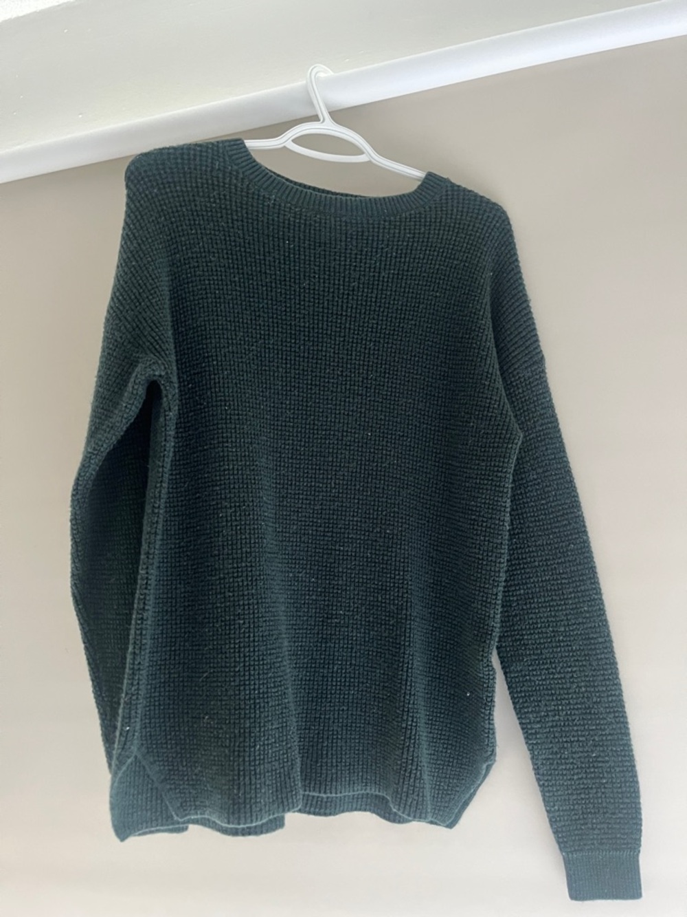 Kersh Dark Green Textured Crewneck Sweater